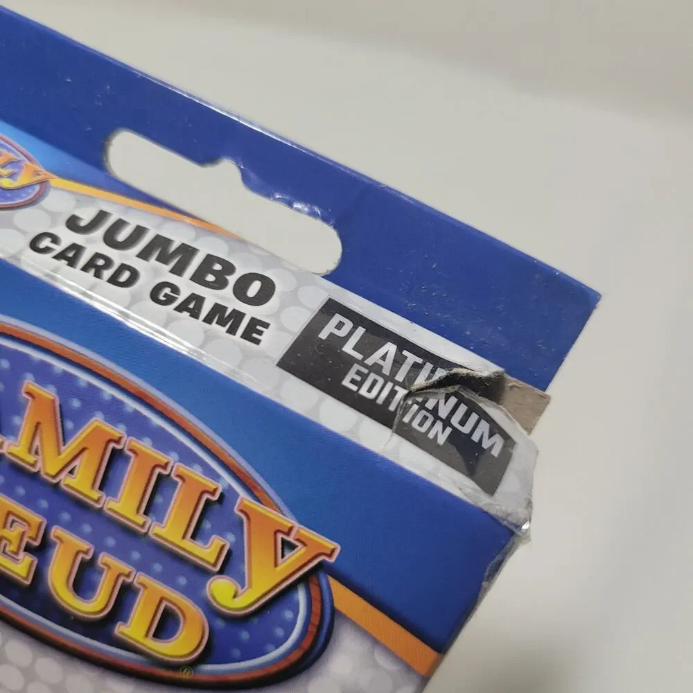 Family Feud Steve Harvey Jumbo Card Game Platinum Edition 3+ Players Torn Box